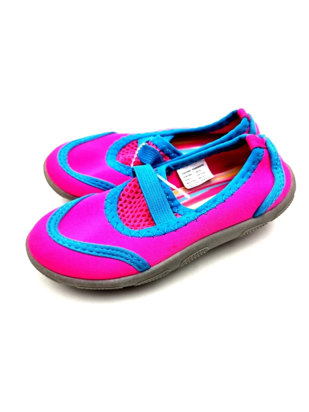 Athletic Works Water Shoes Size 7/8 Girls Pink Mesh Slip On Swimming Children